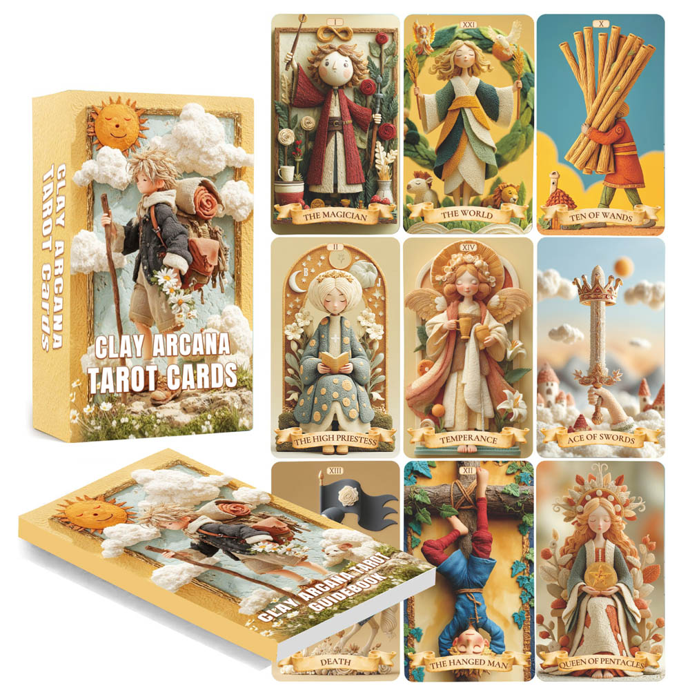 Tarot Deck With Guidebook - 78 Kartu Tarot Set, 13x8 Cm