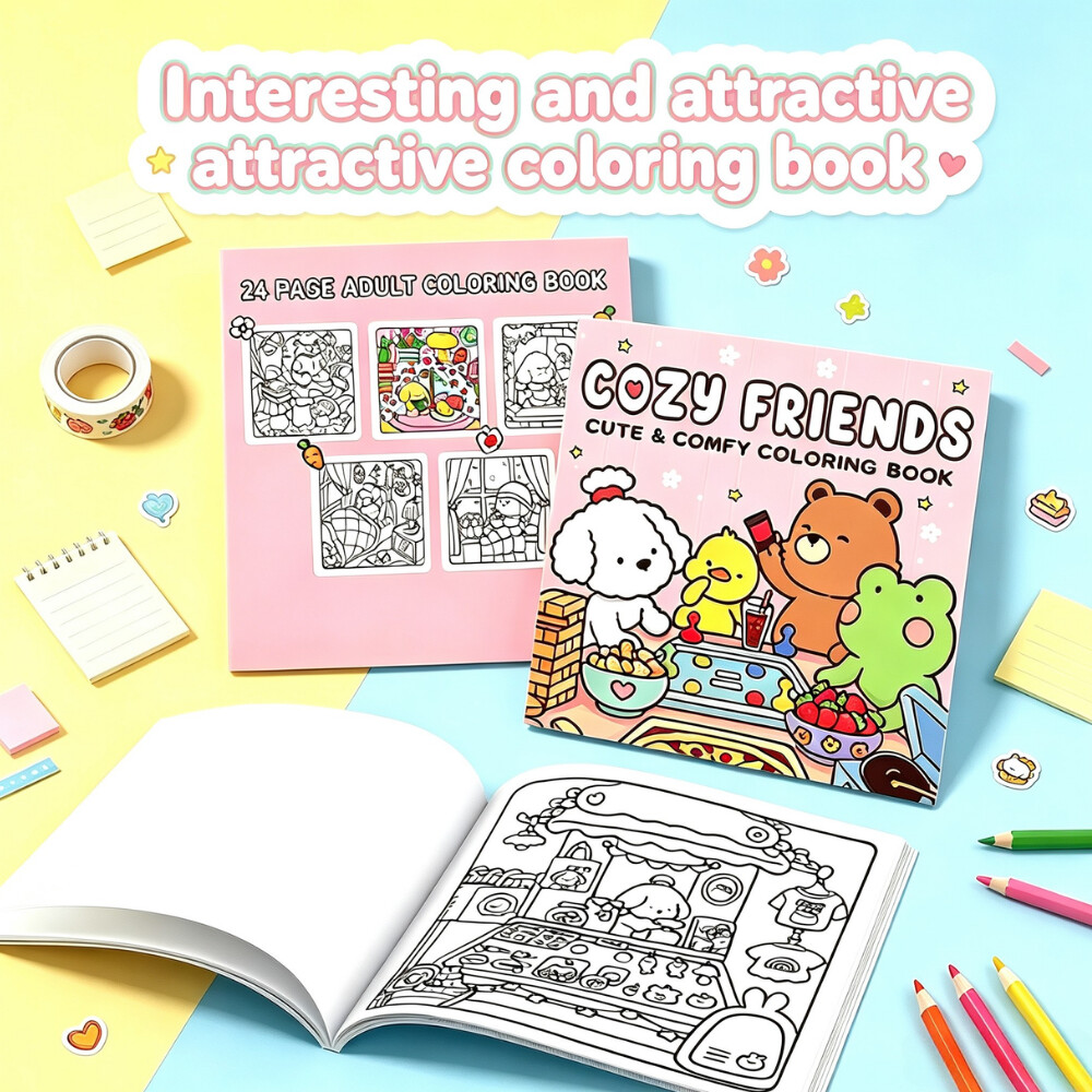 Adult Coloring Book Stress Relief - PENJUALAN PANAS Buku Mewarnai Imut &