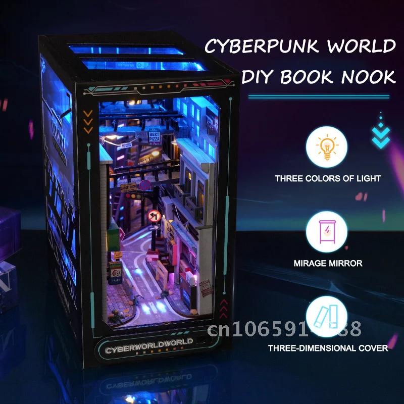 Rak Buku Miniatur Kayu DIY Kre - Diy Wooden Book Nook Kit Shelf Insert ulasan dan harga
