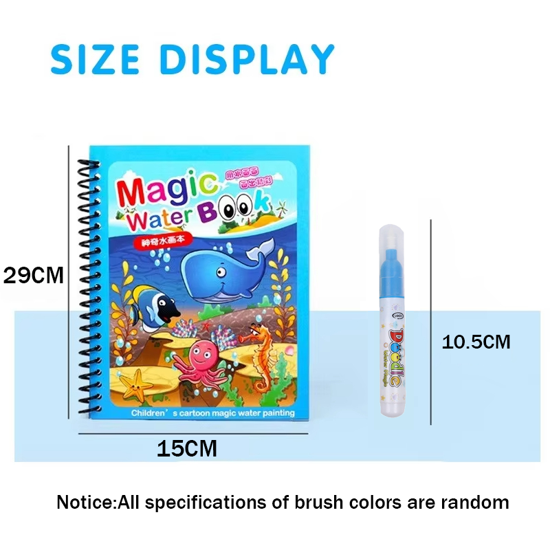 Buku Gambar Ajaib Air Kartun d - Reusable Water Magic Coloring Book ulasan dan harga