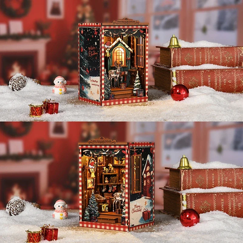 Kit Model Miniatur Snow Realm  - Diy Wooden Book Nook Kit Shelf Insert ulasan dan harga