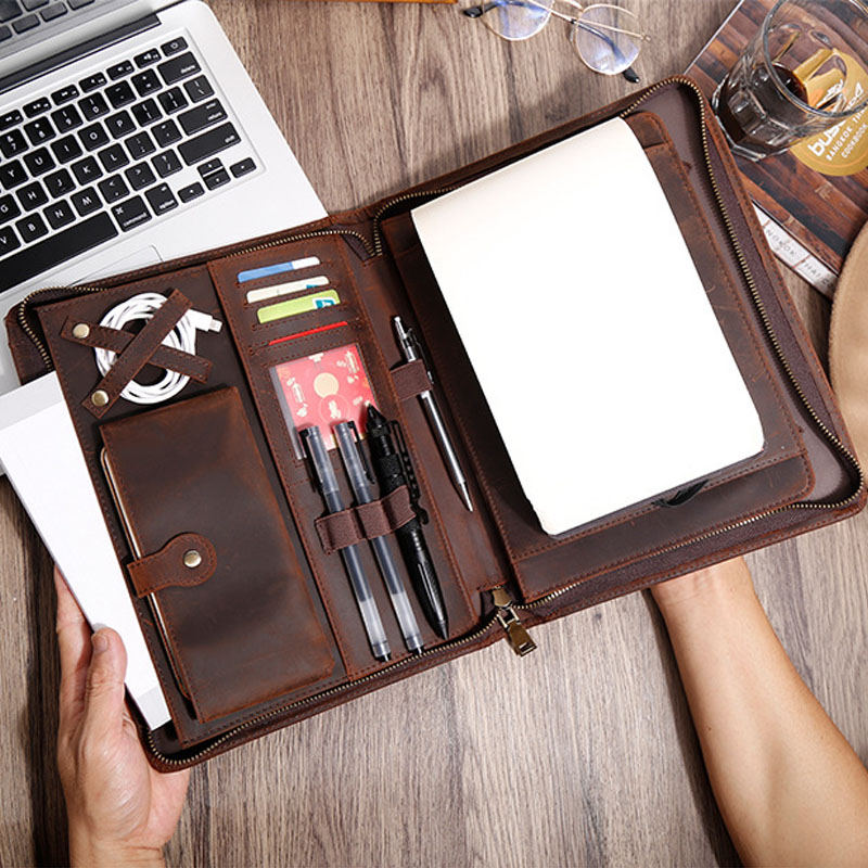 Organizer Portofolio Kulit Sap - Vintage Leather Journal Notebook ulasan dan harga